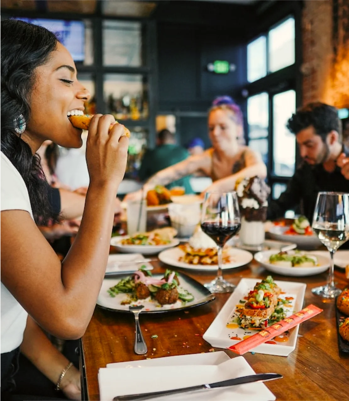 Group of people eating